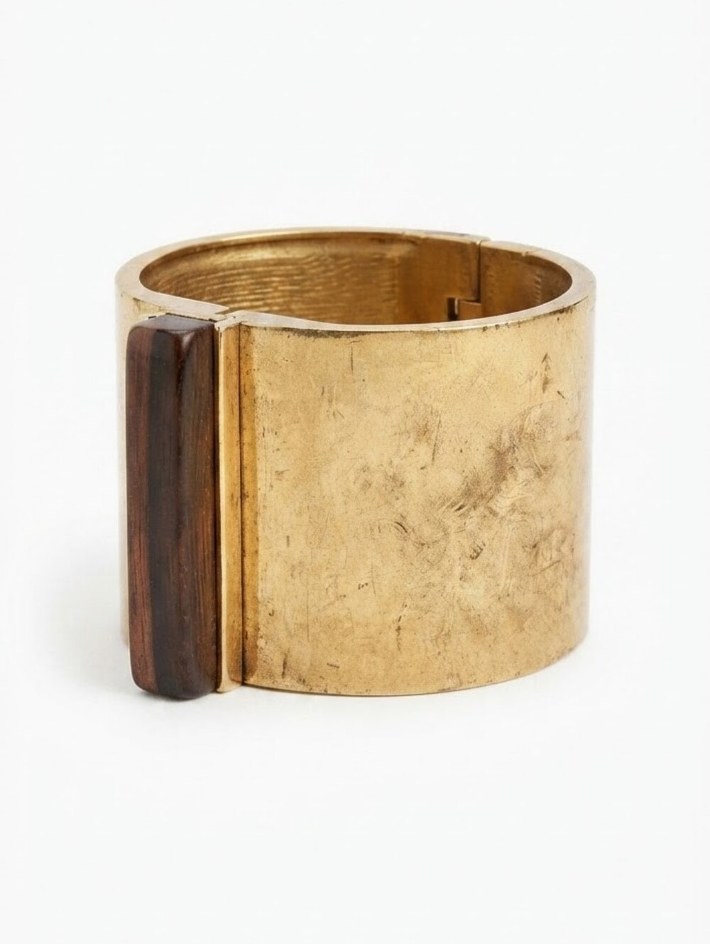 Ann Taylor Chunky Distressed Gold Metal Bar Cuff Bracelet